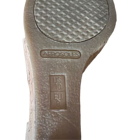 Aerosoles floral Plushed Together Open Toe floral faux snakeskin Wedge Sandal 10 - Picture 6 of 9